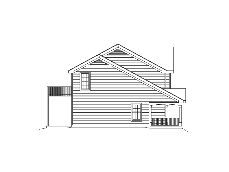 Vacation Home Plan Left Elevation 009D-7504 | House Plans and More