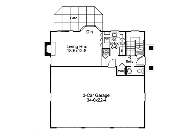 Image Of Large First Floor For House Plan 009D-7509