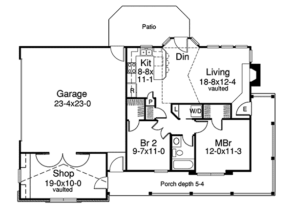 Image Of Large First Floor For House Plan 009D-7511