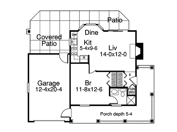 Image Of Large First Floor For House Plan 009D-7512