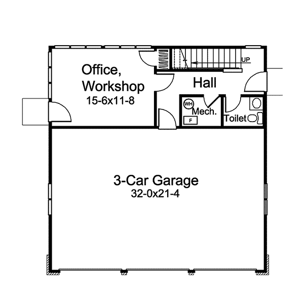 Image Of Large First Floor For House Plan 009D-7517
