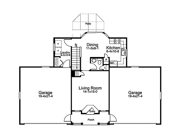 Image Of Large First Floor For House Plan 009D-7521