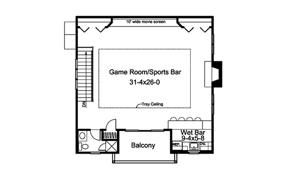 Image Of Second Floor For House Plan 009D-7522