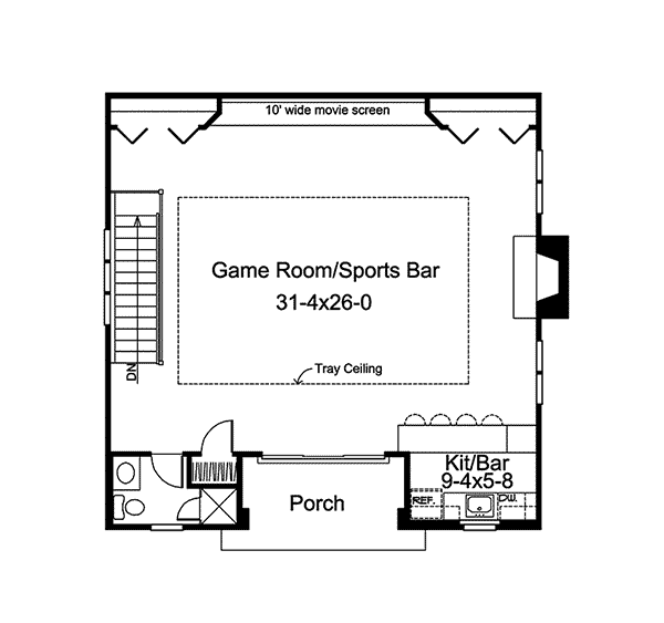 Image Of Second Floor For House Plan 009D-7533