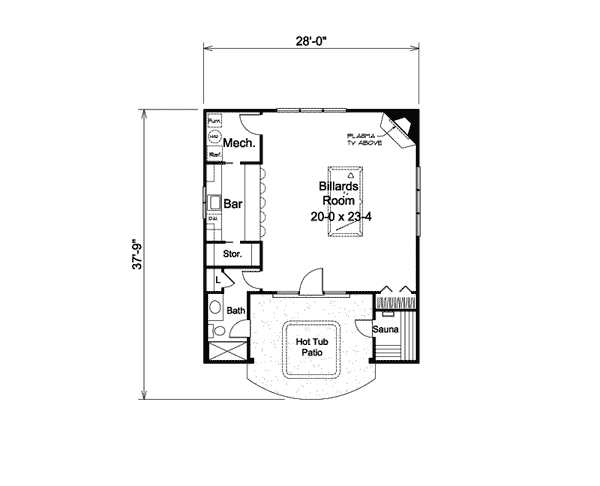Image Of Large First Floor For House Plan 009D-7542
