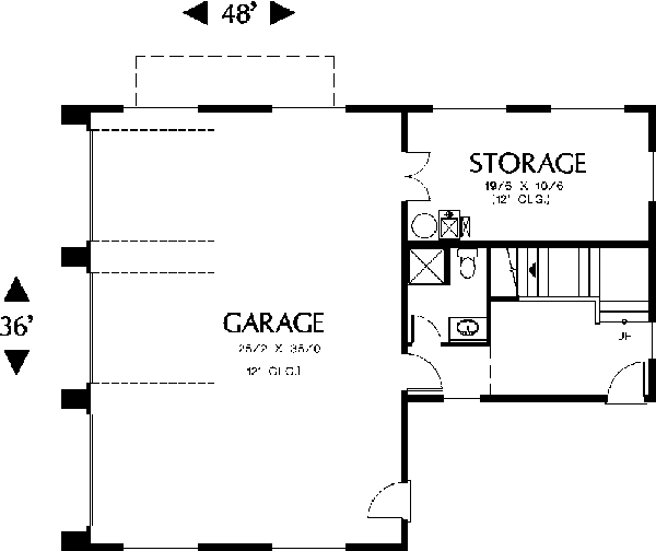Image Of Large First Floor For House Plan 012D-7500