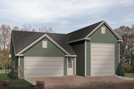 Two-car garage has RV storage and loft space