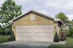Stylish two-car garage has sturdy brick exterior