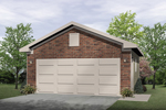 Two-car garage is a stylish structure that will look great with any house plan