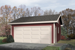 Classic two-car garage with siding exterior