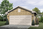 All brick two-car garage design
