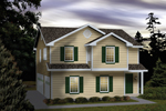 This three-car apartment garage has the look and feel of a Country style home