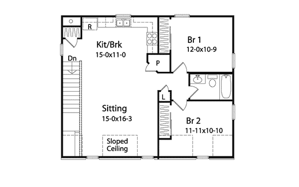 Image Of Second Floor For House Plan 059D-7508