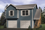 Two-story apartment garage with simple classic style to match any home design