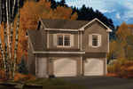 Classic residential style graces this two-story two-car garage apartment