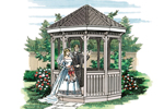 Special trimwork makes this ten-sided gazebo truly memorable
