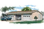 Functional three-car garage with siding exterior