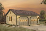 Two-car garage with two separate garage doors