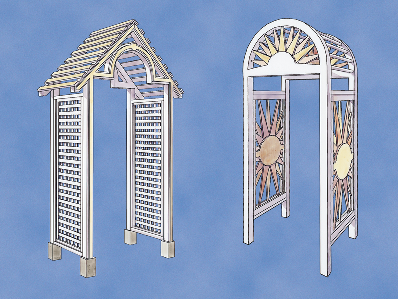 Country Plan Front of Home Entrance Arbors