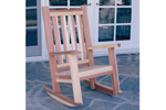 All wood porch rocker is a great addition to a country style porch or patio
