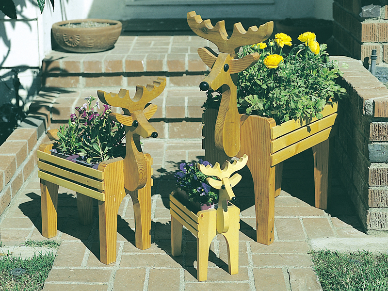 Beach and Coastal Plan Front of Home Deer Planter Trio