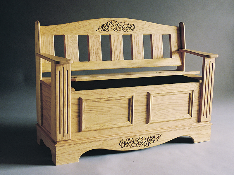 Building Plans Front of Home Blanket Chest & Bench