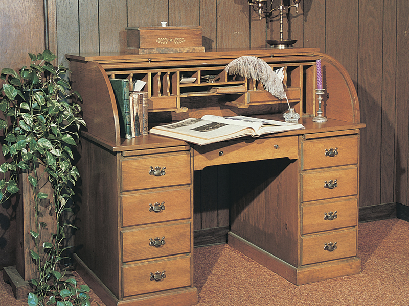 Cabin and Cottage Plan Front of Home Roll-Top Desk