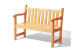 Rustic unpainted wood English garden bench