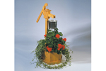 Rustic all wood country style water pump planter