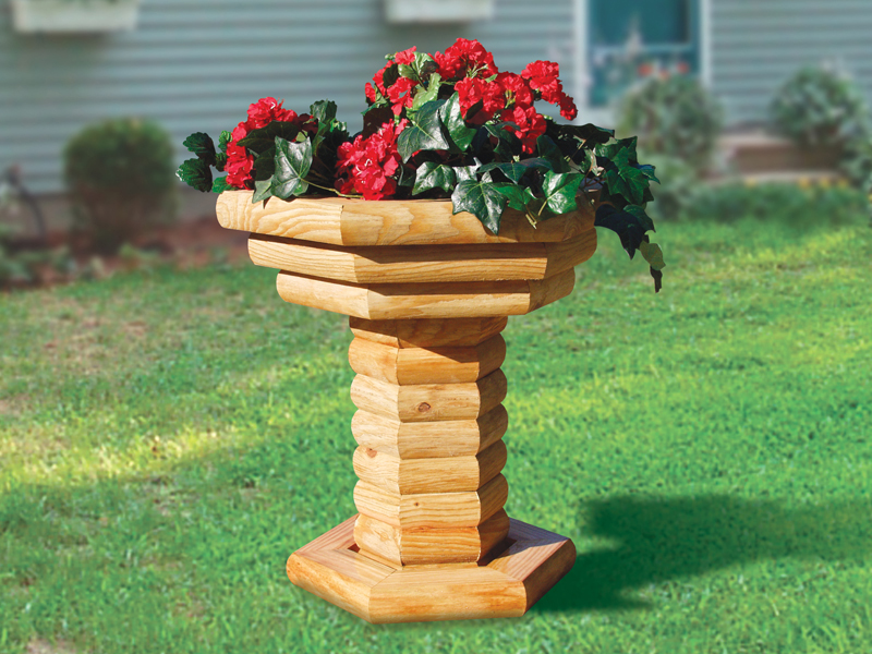 Building Plans Front of Home Landscape Timber Plant Stand