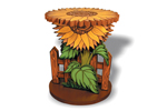 This sunflower plant stand can be painted to match any décor in your country home plan