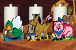Kitchen Kritters paper towel holders feature three different styles: a duck, horse and pig for country style and fun