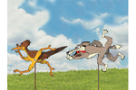 Fun yard art patterns of coyote and roadrunner will be favorties for your children