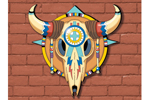 Steer skull yard art pattern has great Southwestern style