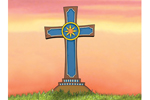 This simple cross yard art pattern works well with other patterns or alone