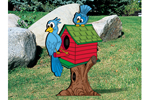 Curious birdies yard art pattern are fun and bright