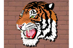 This painted tiger head is a great way to show team spirit