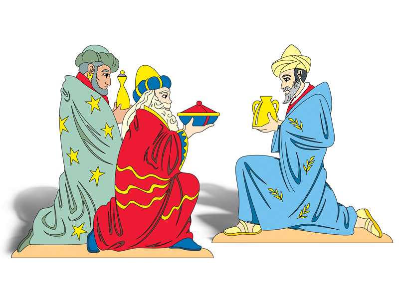 Building Plans Front of Home Lawn Nativity 3 Wise Men