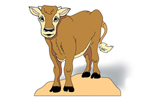 A cute cow can be added to your Christmas nativity scene