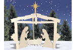 This yard nativity is shown in natural wood tones for a more rustic feel to the pattern