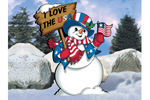 This Uncle Sam snowman has a colorful and patriotic feel