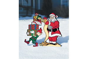 The Santa with list has a cute look perfect for completing this holiday scene