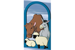 Beautiful arched pattern featuring nativity animals