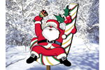 Cute candy cane Claus is a festive outdoor decoration