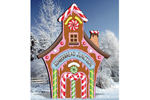 Gingerbread junction is a colorful outdoor decoration