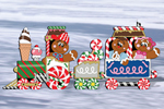 Gingerbread train add color and a festive feel to your yard