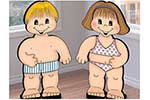 Dress-up little darlings provides a cute and playful outdoor decoration