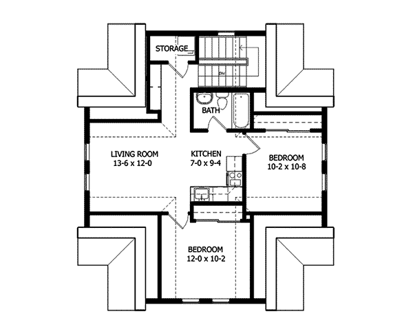 Image Of Second Floor For House Plan 104D-7500