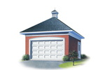 One-car garage has western flair thanks to hip roof designa and center cupola