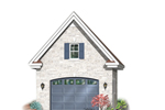 Decorative one-car garage with decorative window above garage door